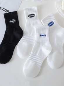 4 đôi tất thêu chữ cho nam - Nhiều màu - Xem 1