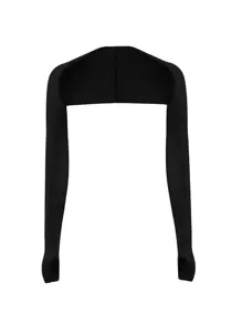 1 chiếc găng tay cụt ngón dài rắn chắc - màu đen - Xem 1