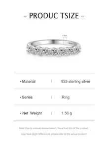 1pc Exquisite Silver Cubic Zirconia Decor Wedding Band For Female For Women Bridal Wedding Fine Jewelry Engagement