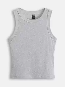 SHEIN BASICS 素色修身背心上衣