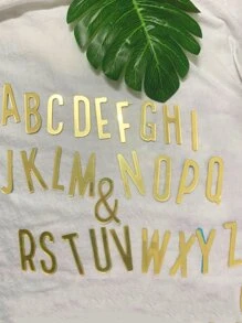 27 piezas Decoración de tarta de letras de diseño moderno en PMMA, decoración de tarta para fiestas, Navidad - Dorado - Ver 2