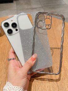 1 Vỏ Điện Thoại Họa Tiết Sóng Lấp Lánh Mạ Màu Tương Thích Với IPhone 14/13/12/11 - Bạc - Xem 3