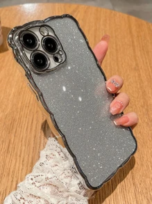 1 Vỏ Điện Thoại Họa Tiết Sóng Lấp Lánh Mạ Màu Tương Thích Với IPhone 14/13/12/11 - Bạc - Xem 4
