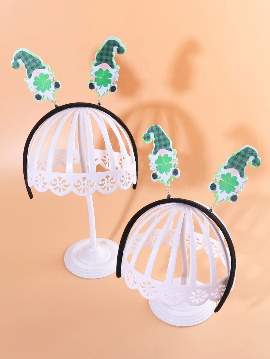 1pc St. Patrick's Day Polyester Party Headband, Cute Gnome Decor Headband For St. Patrick's Day - Multicolor - View 1