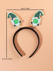 1pc St. Patrick's Day Polyester Party Headband, Cute Gnome Decor Headband For St. Patrick's Day - Multicolor - View 2