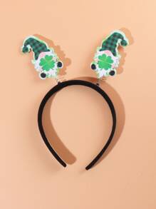 1pc St. Patrick's Day Polyester Party Headband, Cute Gnome Decor Headband For St. Patrick's Day - Multicolor - View 3