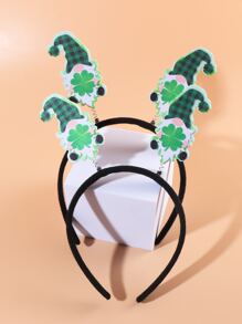 1pc St. Patrick's Day Polyester Party Headband, Cute Gnome Decor Headband For St. Patrick's Day - Multicolor - View 5