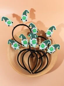 1pc St. Patrick's Day Polyester Party Headband, Cute Gnome Decor Headband For St. Patrick's Day - Multicolor - View 6