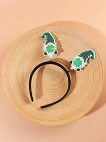 1pc St. Patrick's Day Polyester Party Headband, Cute Gnome Decor Headband For St. Patrick's Day - Multicolor - View 7