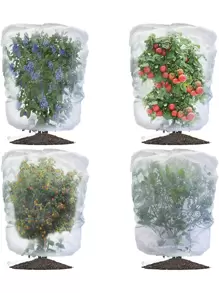 3pcs/set Clear Plant Protection Bag, Polyamide Frost Protection Bag For Garden - White - View 1