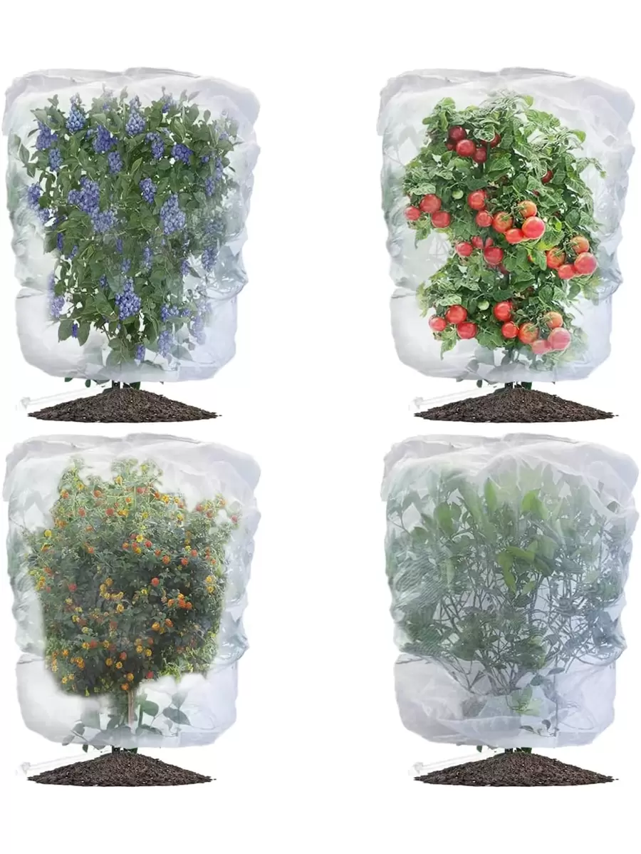 3pcs/set Clear Plant Protection Bag, Polyamide Frost Protection Bag For Garden - White - View 1