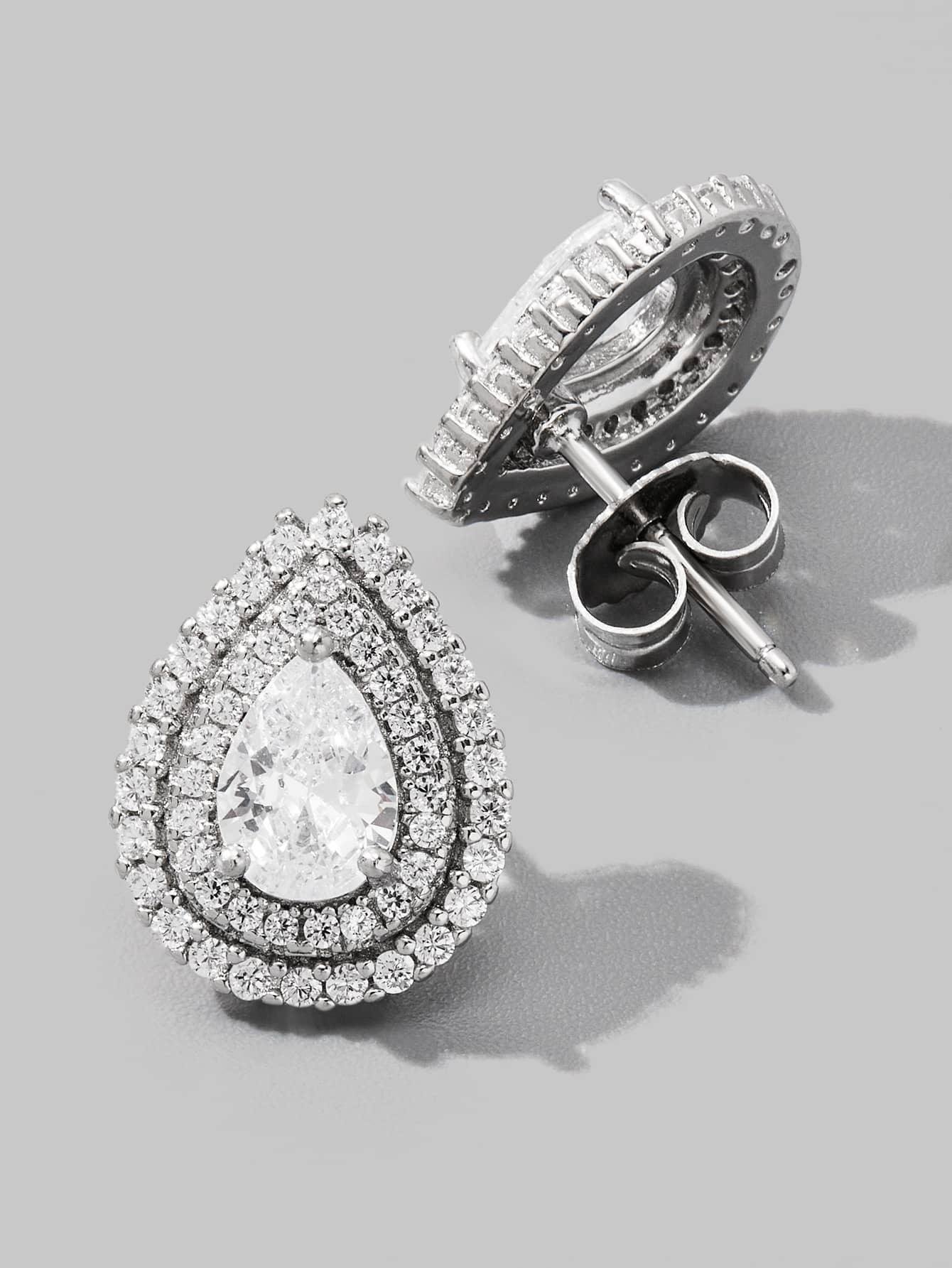 Vaerine 1 par de elegantes aretes en forma de gota de agua con circonita cúbica artificial de plata 925, vintage y modernos, adecuados para que las mujeres los usen a diario, en citas y en fiestas para mejorar el adorno; Regalo perfecto para el día de la madre.