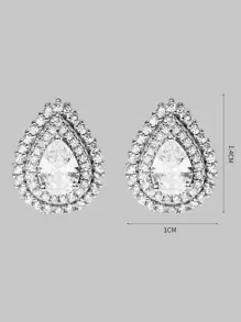 Vaerine 1 par de elegantes aretes en forma de gota de agua con circonita cúbica artificial de plata 925, vintage y modernos, adecuados para que las mujeres los usen a diario, en citas y en fiestas para mejorar el adorno; Regalo perfecto para el día de la madre.