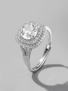 925 Silver Square Shaped Ring, Elegant Jewelry Gift For Your Loved One