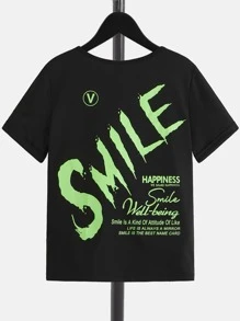Boys Slogan Graphic Tee - Black - View 1