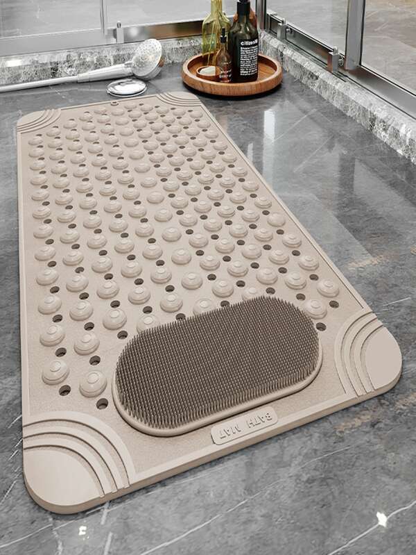 1pc PVC Nonslip Shower Stall Mat(With Massage Brush), Safety Shower
