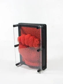 1pc Plastic Decoration Craft, Modern 3D Hand Mold Design Decoration Object For Home Decor - Red - View 1