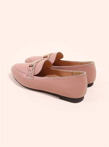 女士金屬裝飾時尚樂福鞋適用於戶外 - 粉色 - 查看 5