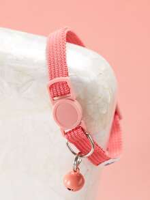 Ufbemo 2pcs/Set Pink Floral Print Pet Collar With Quick Release & Secure Buckle, Perfect For Wedding, Valentine's Day Gift - Multicolor - View 3