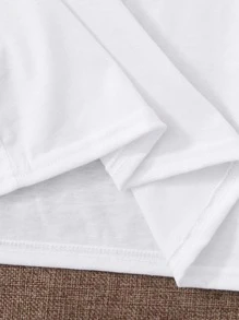 1入組豹紋和標語圖案T恤 - 白色 - 查看 4