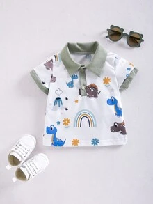 男嬰卡通圖案POLO衫和短褲