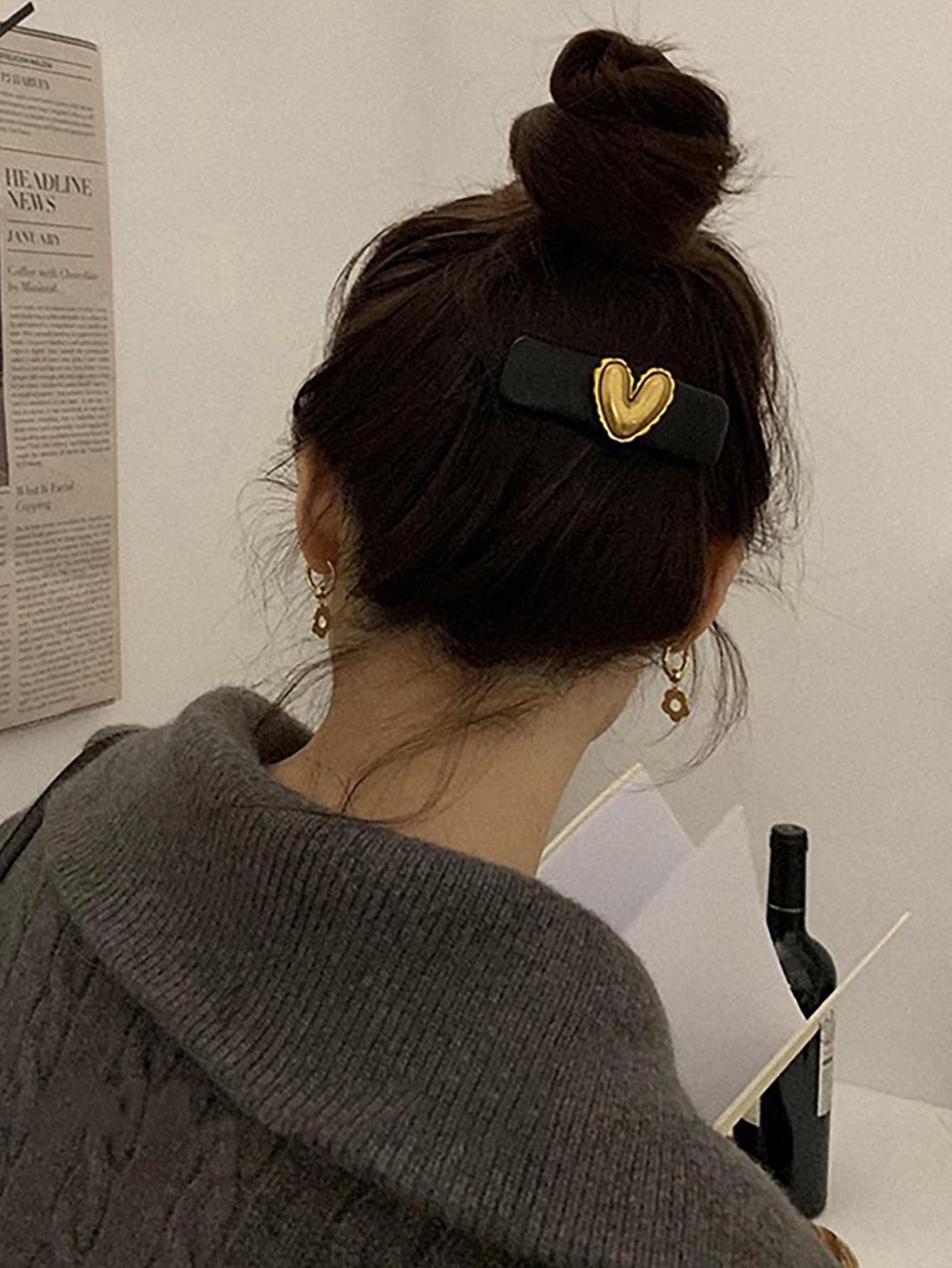 愛心裝飾髮夾 - 彩色 - 查看 4