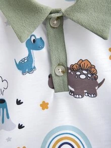 男嬰卡通圖案POLO衫和短褲