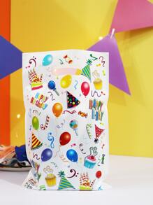 10 Cái/bộ Túi Quà Bằng Nhựa, Bóng & Mẫu Bánh Túi Gói Quà Dùng Một Lần Cho Bữa Tiệc - trắng - Xem 1