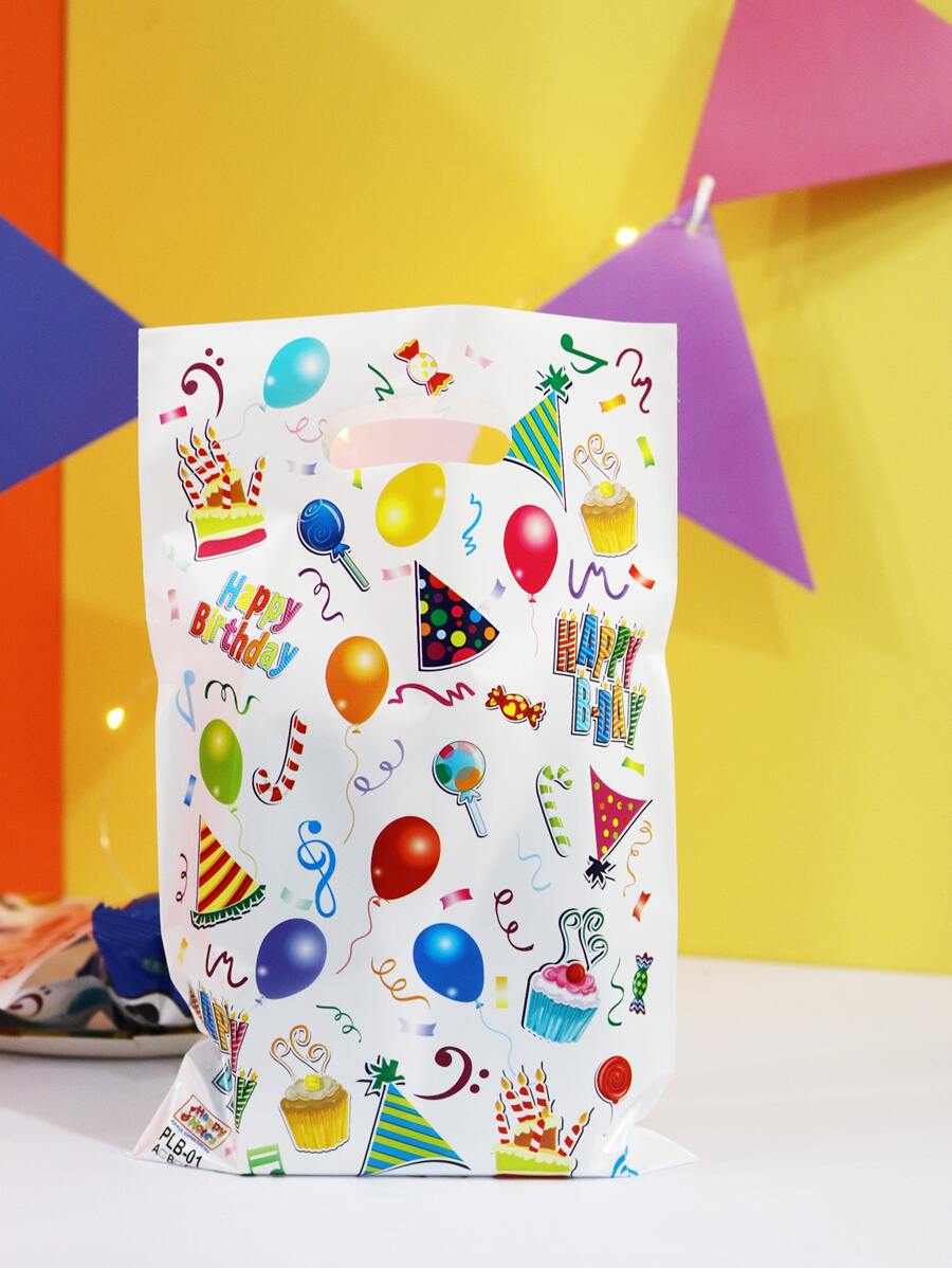 10 Cái/bộ Túi Quà Bằng Nhựa, Bóng & Mẫu Bánh Túi Gói Quà Dùng Một Lần Cho Bữa Tiệc - trắng - Xem 1