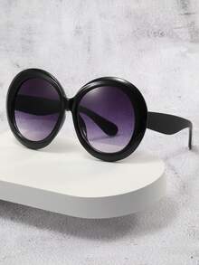 橢圓框架太陽眼鏡 - 彩色 - 查看 1