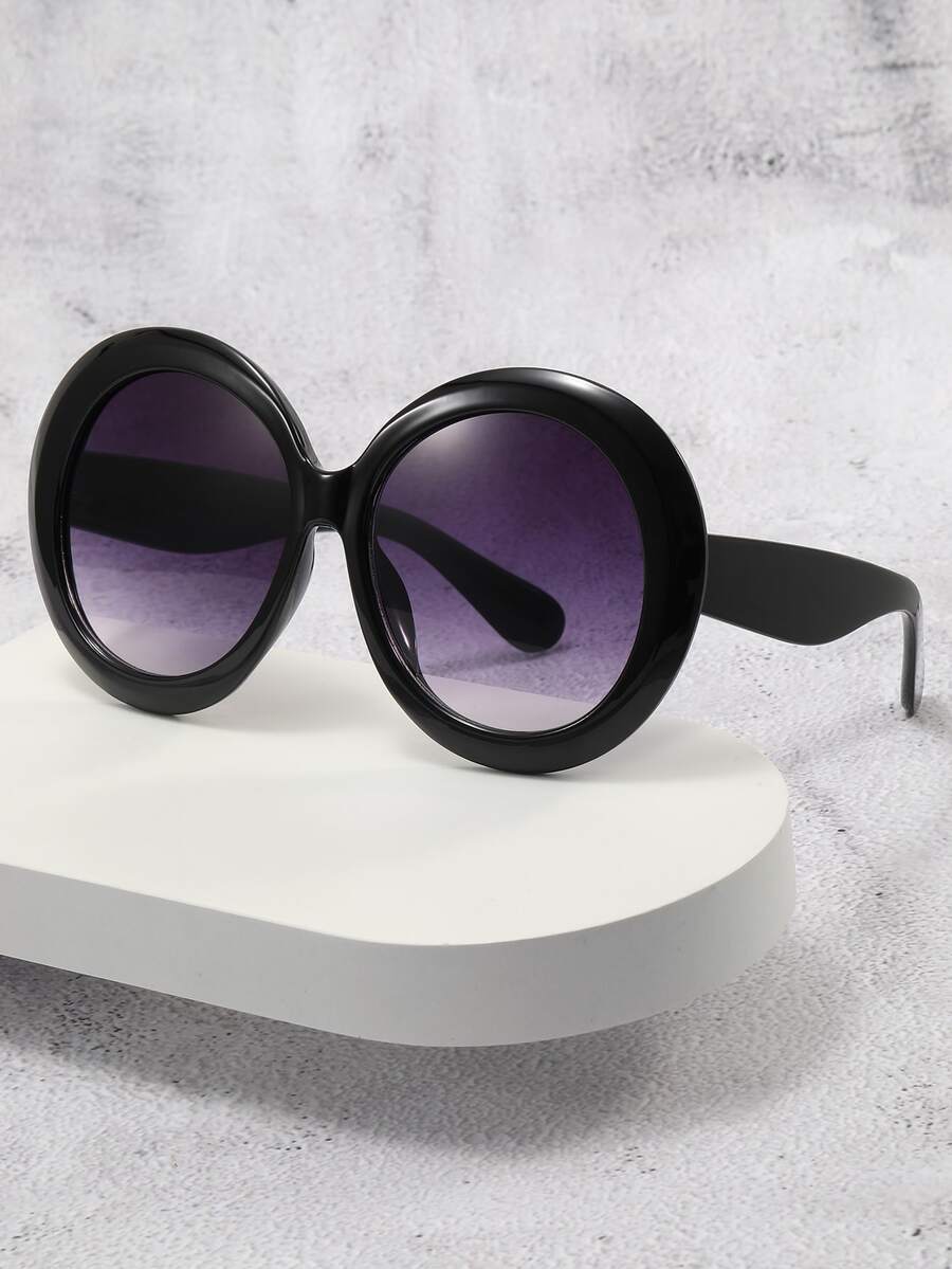 橢圓框架太陽眼鏡 - 彩色 - 查看 1