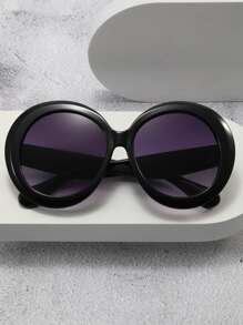 橢圓框架太陽眼鏡 - 彩色 - 查看 2