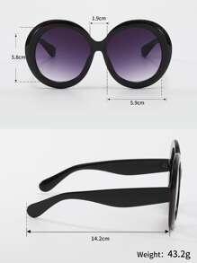 橢圓框架太陽眼鏡 - 彩色 - 查看 3