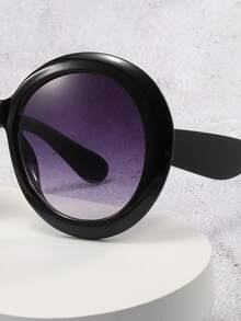 橢圓框架太陽眼鏡 - 彩色 - 查看 4