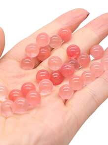 10 piezas/set Accesorio de joya DIY cuenta sin Agujero - Rojo - Ver 1