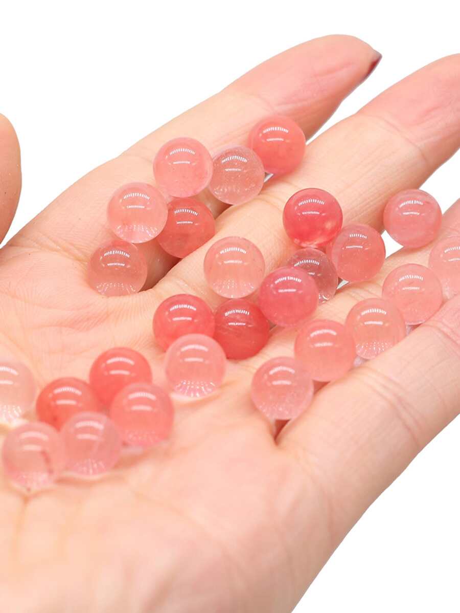 10 piezas/set Accesorio de joya DIY cuenta sin Agujero - Rojo - Ver 1