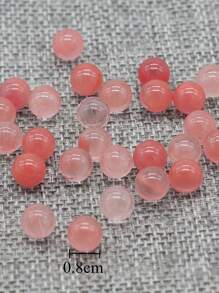 10 piezas/set Accesorio de joya DIY cuenta sin Agujero - Rojo - Ver 3