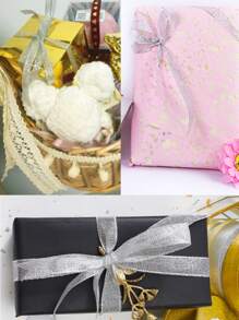 1入組閃光禮品包裝絲帶銀色絲帶適合派對DIY - 銀色 - 查看 5