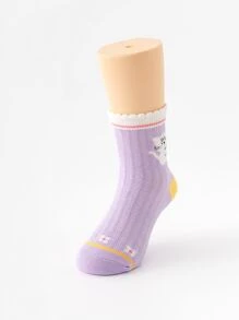 5 đôi Vớ thủy thủ đoàn họa tiết hoa & sọc cho bé gái mới tập đi - Nhiều màu - Xem 3