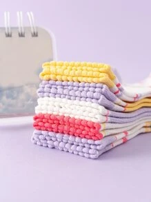 5 đôi Vớ thủy thủ đoàn họa tiết hoa & sọc cho bé gái mới tập đi - Nhiều màu - Xem 7