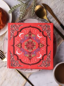 20 chiếc khăn giấy dùng một lần, mẫu hoa hiện đại Khăn ăn dùng một lần cho gia đình - Nhiều màu - Xem 3