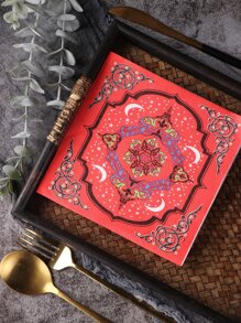 20 chiếc khăn giấy dùng một lần, mẫu hoa hiện đại Khăn ăn dùng một lần cho gia đình - Nhiều màu - Xem 4