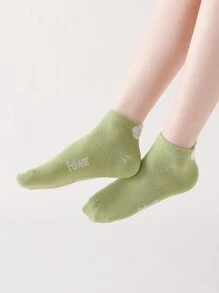 5pairs Toddler Girls Floral Pattern Ankle Socks - Multicolor - View 3