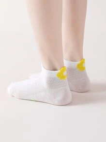 5pairs Toddler Girls Floral Pattern Ankle Socks - Multicolor - View 6