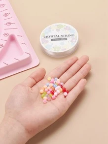 1片織板,1卷直徑0.8mm大約10m長的彈性線,2包混合款式丙烯酸珠子,適用於初學者手鍊和項鍊diy製作 - 彩色 - 查看 2