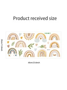 1入組PVC彩虹樣式牆貼 - 彩色 - 查看 3