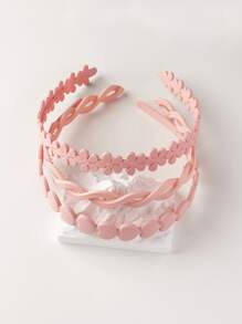 3入組小女童心和花朵裝飾髮箍