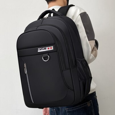 Men Letter Patch Backpack
