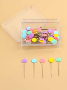 caja de alfileres de confección, alfileres de retales bordados, accesorios, herramientas, agujas de coser, accesorios de costura DIY - Azul - Ver 1