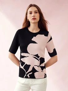 MOTF PREMIUM Top con estampado floral mezcla de viscosa